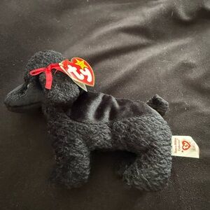 Ty Beanie Baby Gigi Black Plush Poodle Toy